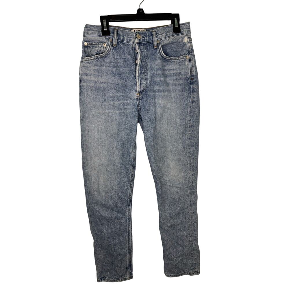 AGOLDE Riley High Rise Straight Crop Denim Jeans Women's Size 25 Button Fly